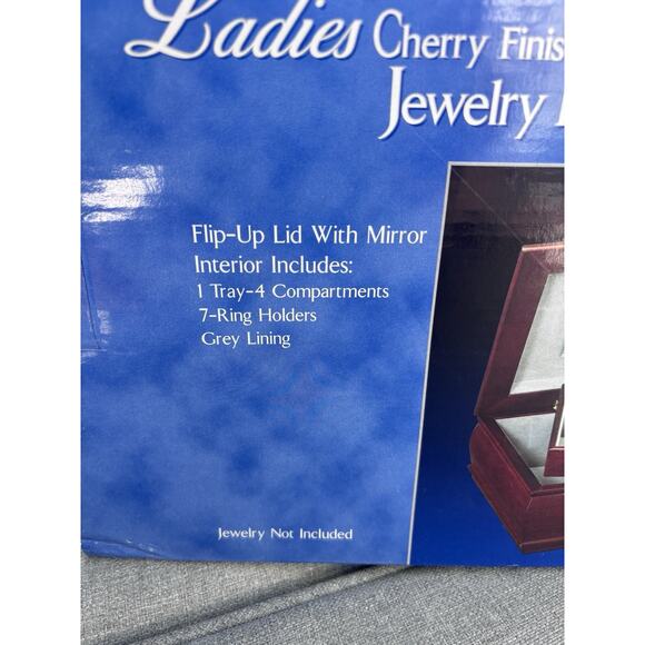 New Vintage Original Box Wood Walnut Finish 11x7 Ladies Jewelry Box - Picture 3 of 6